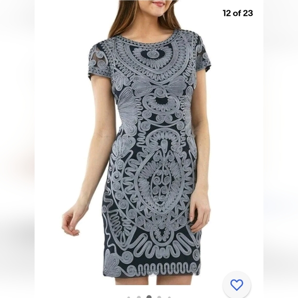 NWT J.S. Collection Soutache Ribbon Lace Mesh Sheath Dress - Picture 2 of 16